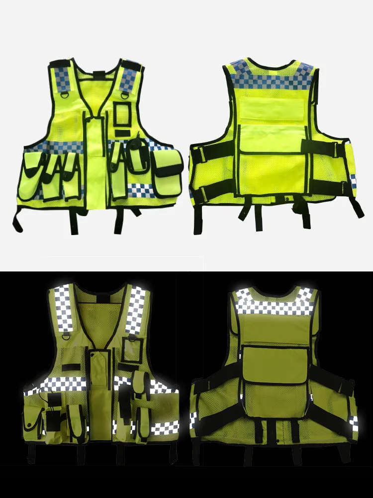 New Style Multi-functional Traffic Maintenance Reflective Warning Clothing Bright Silver Reflective Vest