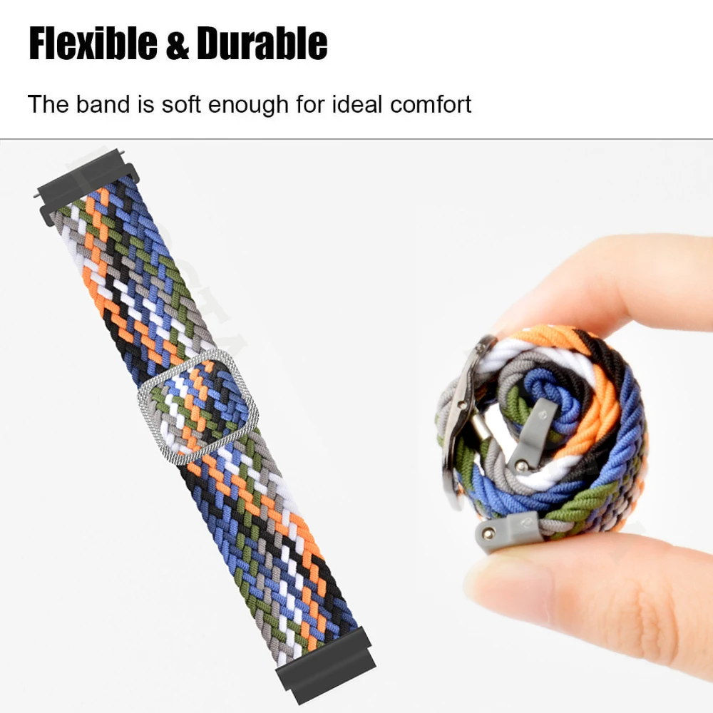 For Xiaomi MI Watch Color/Color 2 Straps Braided Watchbands Bracelet 20 22mm Smart Watch For Xiaomi Mi Bro Air/Mibro lite Correa