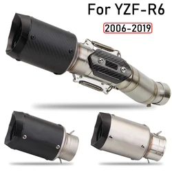 For R6 Motorcycle Exhaust System Slip on YZF R6 Exhaust Tip Baffle Pipe Middle Mid Connect Link Tube for Yamaha YZF R6 2006-2019