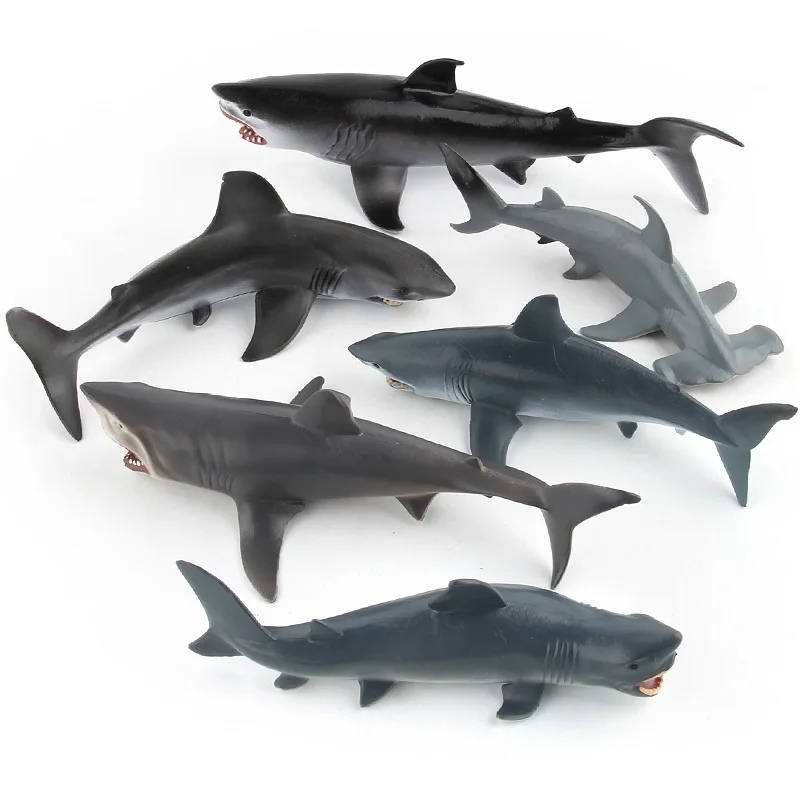 6 types sea life whale Shark Animal Figure model Collectible Toys  Action Figures Kids Hammerhead shark gift toys