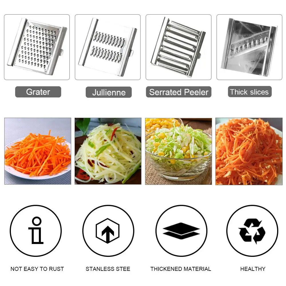 4 in 1 Vegetable Slicer Multi-Purpose Grater Cutter Peeler for Fruits Potato Peeler Carrot Grater Vegetables Kitchen Accessories