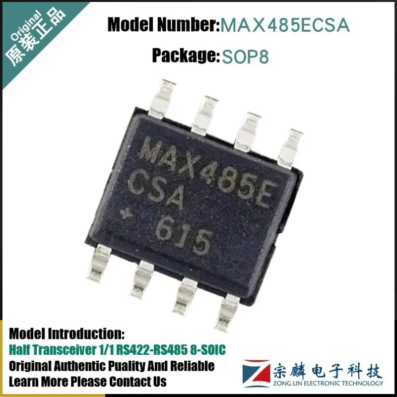 10Pcs/Lot Original Authentic MAX485ECSA SOP8 Receiver And Transmitter IC Chip MAX485 485ECSA New Spot