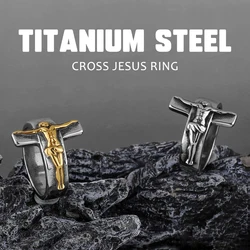 Fashion Jesus Cross Ring 316L Stainless Steel Cool High Quality Men's Rings Women's Jewelry Express Wholesale