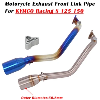 Slip on For KYMCO Racing S125 S150 S 125 150 Motorcycle Exhaust Escape Systems Modified 51mm Muffler Tube Front Middle Link Pipe