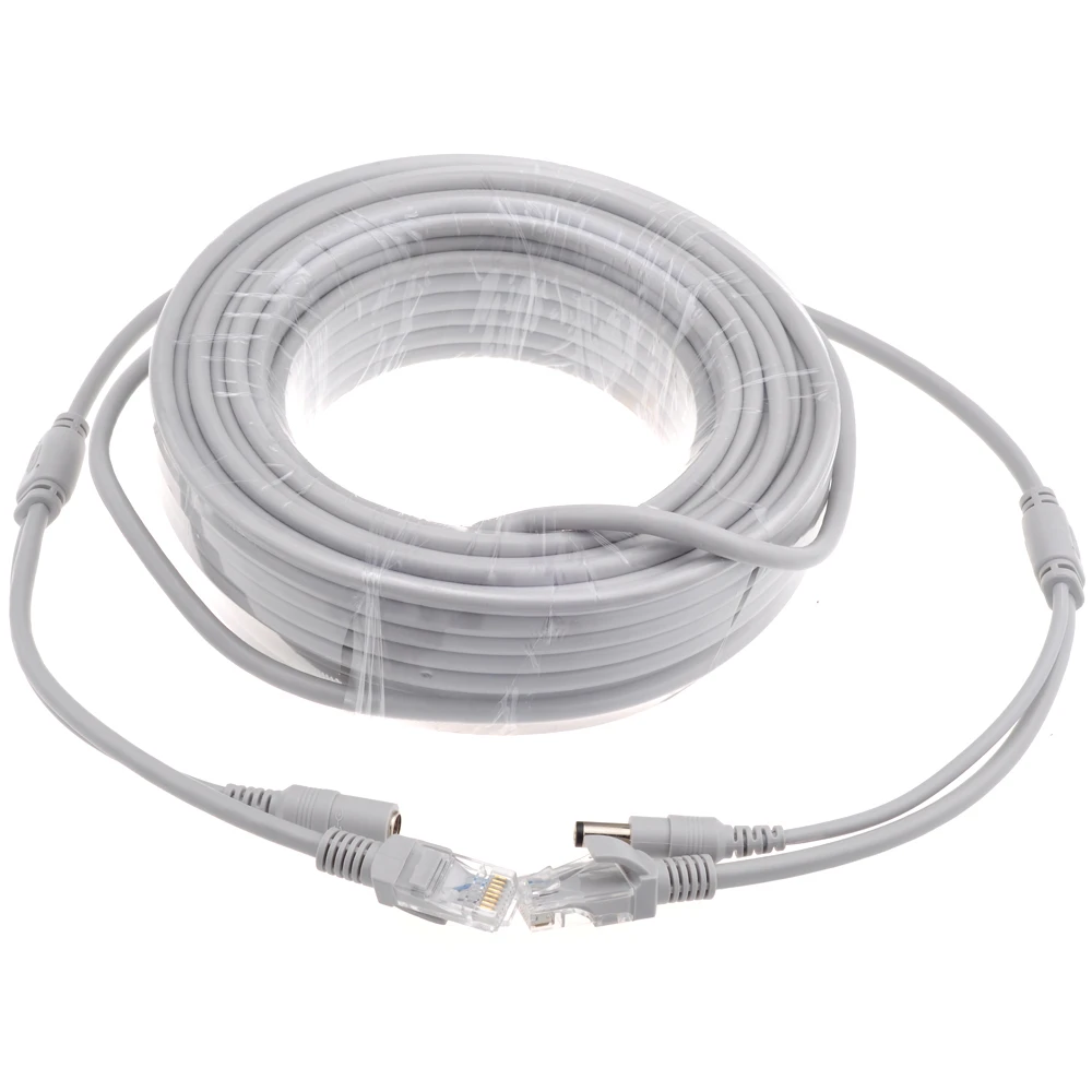 Imagem -04 - Ethernet Cctv Cabo Rj45 Mais dc Conector de Alimentação Rj45 Cabo de Rede Lan Cat5 para Câmeras ip Sistema Nvr 5m 10m 20m 30m