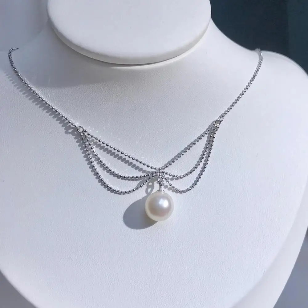 

Beautiful 925 Sterling Silver Necklace Findings Jewelry Base Settings Mountings Parts for Akoya Edison Pearls, Coral, Jade