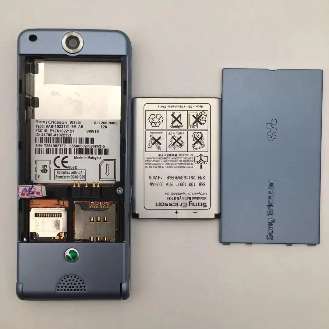 Sony Ericsson-remodelado e desbloqueado W350C Mobile Phone, W350C, 2G, câmera 1.3MP, FM, telefone desbloqueado, frete grátis