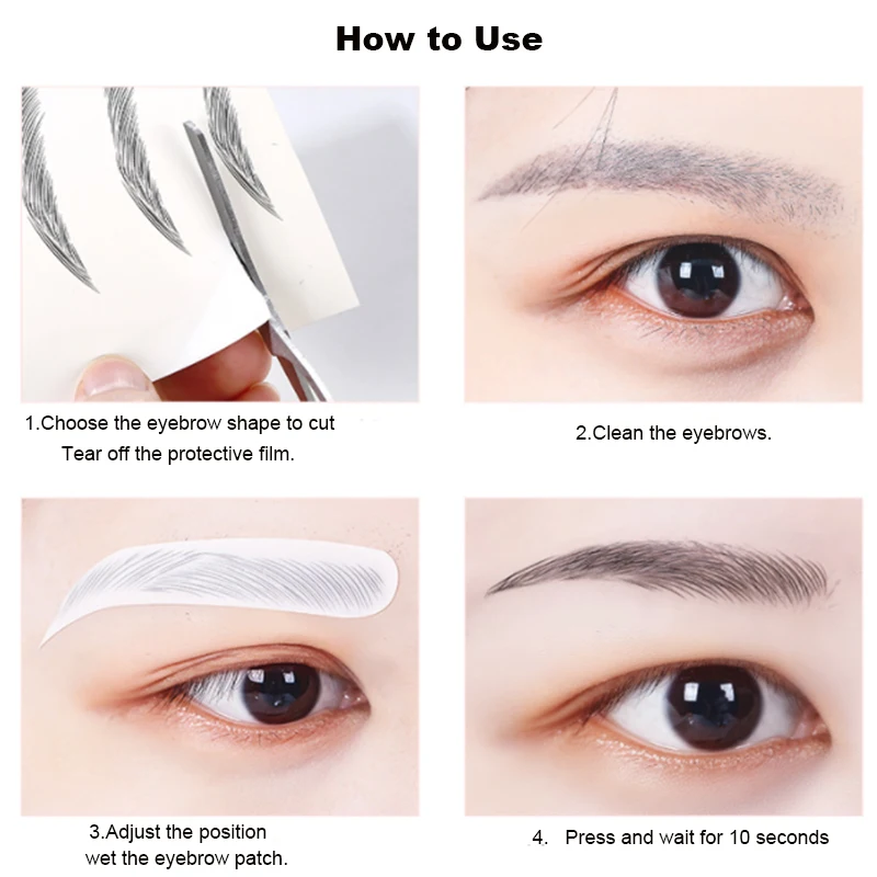 Eyebrow Tattoo สติกเกอร์สติกเกอร์กันน้ำ Eyebrow Tattoo เครื่องมือแม่แบบเครื่องสำอางระดับมืออาชีพแต่งหน้า Eye Brow Shaper สติกเกอร์