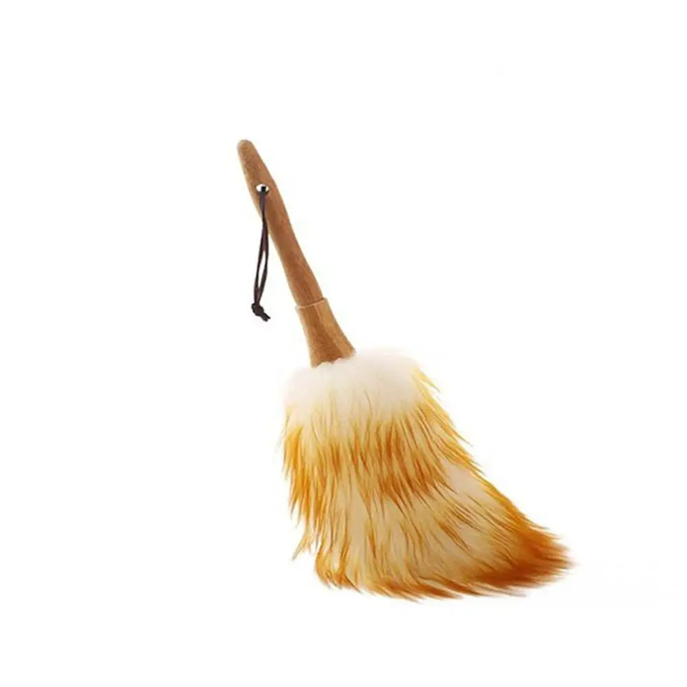 Large Soft Wool Home/Car Duster, Antistatic Household Cleaning Feather Dust Brush Wooden Handle Hand Car Dust Cleaner/Remover