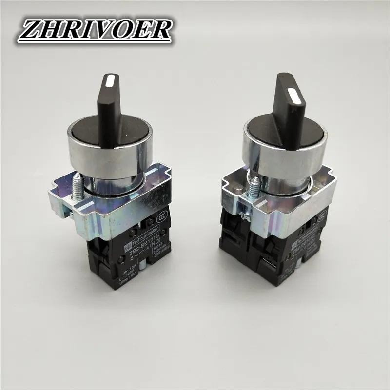 22mm XB2-BD21 XB2-BD33  2/3 Position Self-locking Knob Switch Select Switch 10A/660V Rotary switch