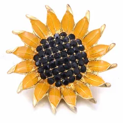 New Snap Jewelry Big Crystal Sunflower Metal Snap Buttons with Rhinestone Fit DIY 18mm Snap Bracelets&Bangles Button Jewelry