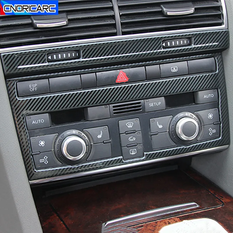 

Car Central Console Air Conditioning CD Panel Decoration Cover Sticker Trim For Audi A6 C5 C6 2005-2011 Interior Accessories