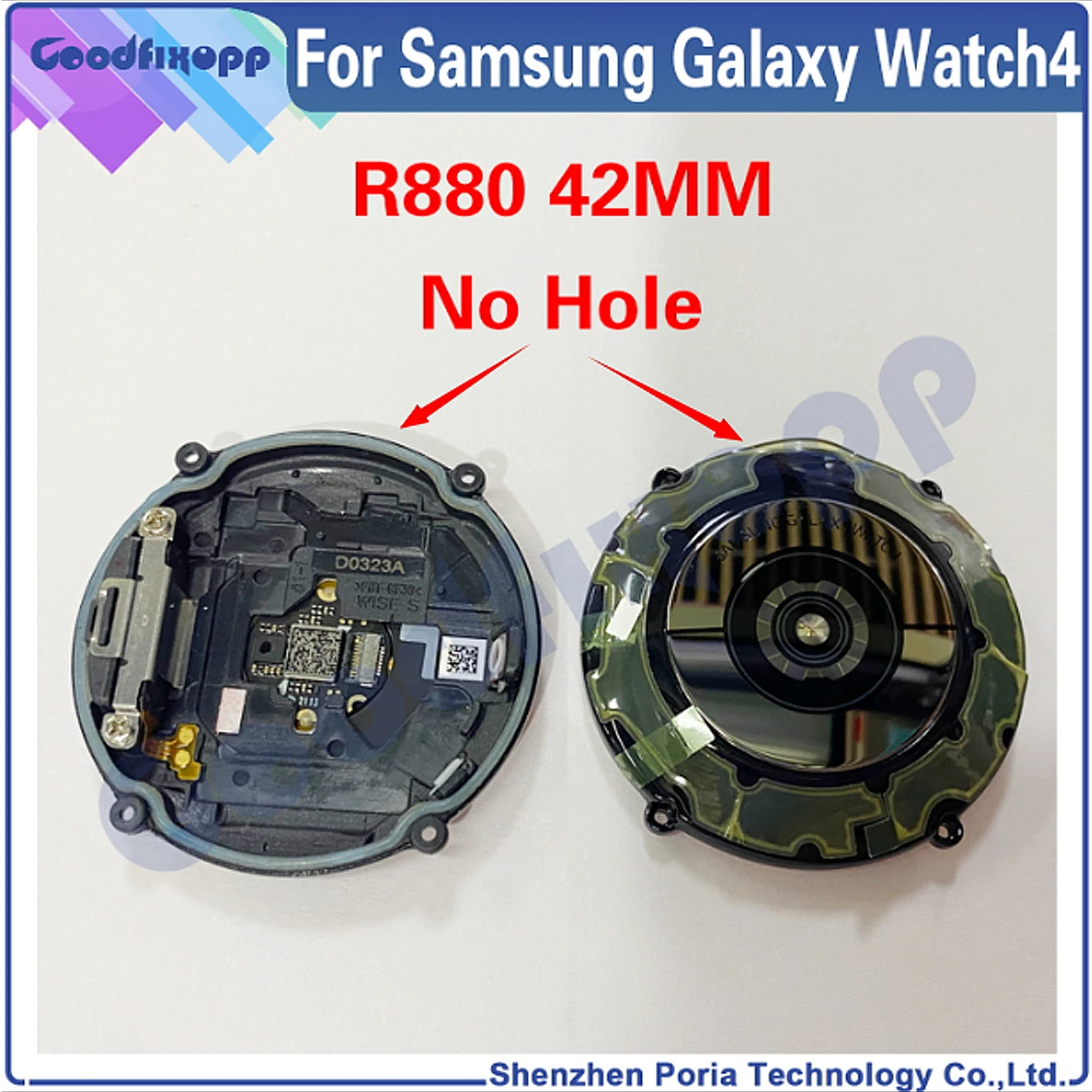 For Samsung Watch4 R880 42MM SM-R880 Watch 4 Battery Back Cover Rear Housing Glass Lens Heart Rate Wireless Charging Attractor