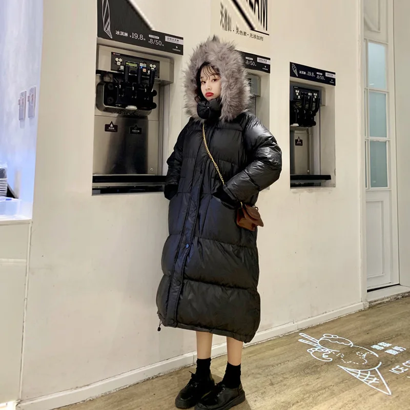 

2020 Winter New Korean Style Loose Mid-Length Cotton Cloth down Jacket Cotton-Padded Clothes Women's Hooded down Coat Fashion