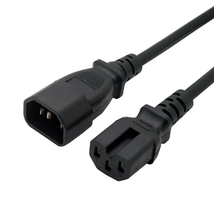 IEC 320 C14 Male to C15 Female Power Extension Cable for Kettle Plug 100cm