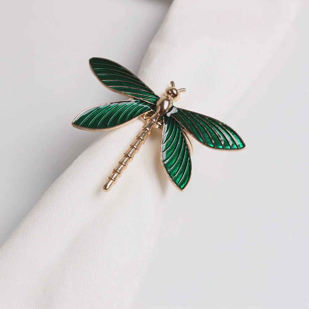 4pcs Dripping Dragonfly Napkin Button Napkin Ring Hotel Wedding Table Cloth Ring