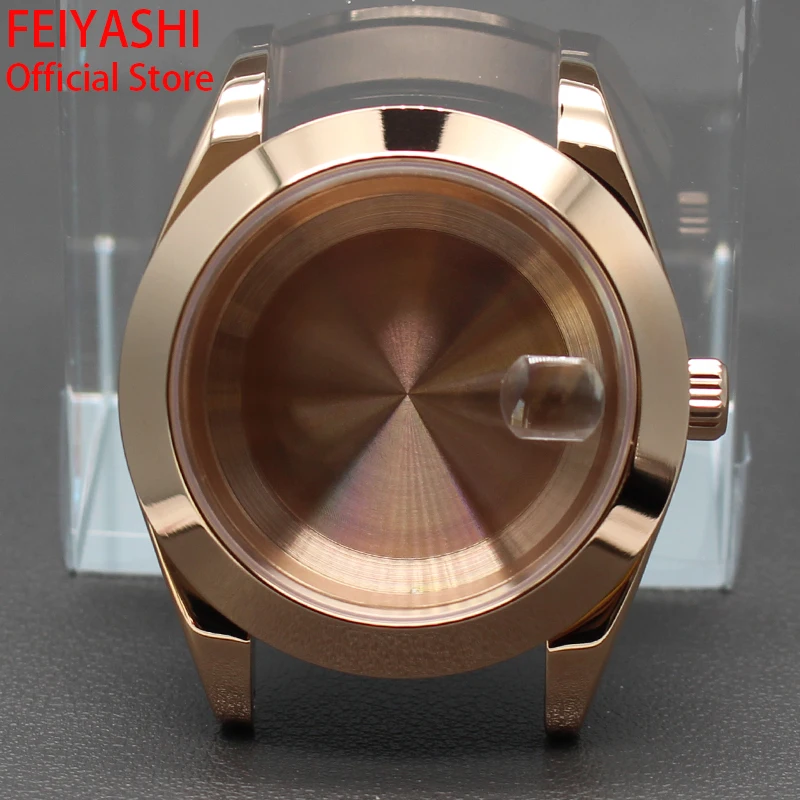 

36mm/40mm Rose Gold Bevel Edge Watch Case For Seiko NH35 NH36 NH38 NH34 Miyota 8215 Automatic Movement 28.5mm Dial High-Quality