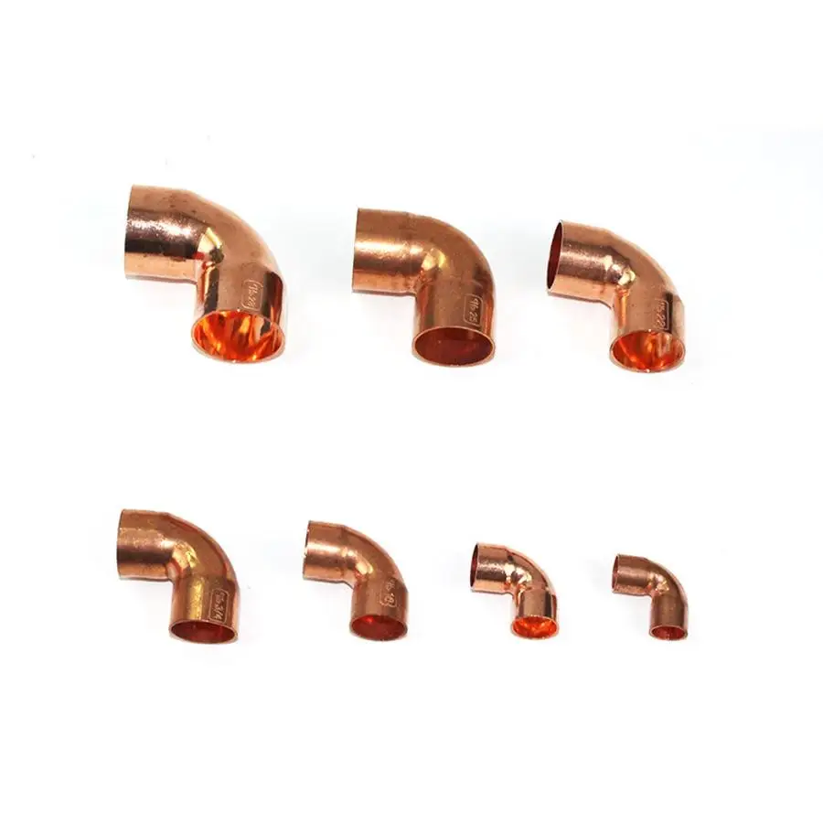 

28mm Inner Dia x1mm Thickness Scoket Weld Copper End Feed 90 Deg Elbow Coupler Plumbing Fitting Water Gas Oil