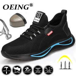 Breathable Work Shoes For Men Women Safety Shoes Men Anti-Smash Anti-Puncture Indestructible Shoes Protective Steel Toe Shoes 49