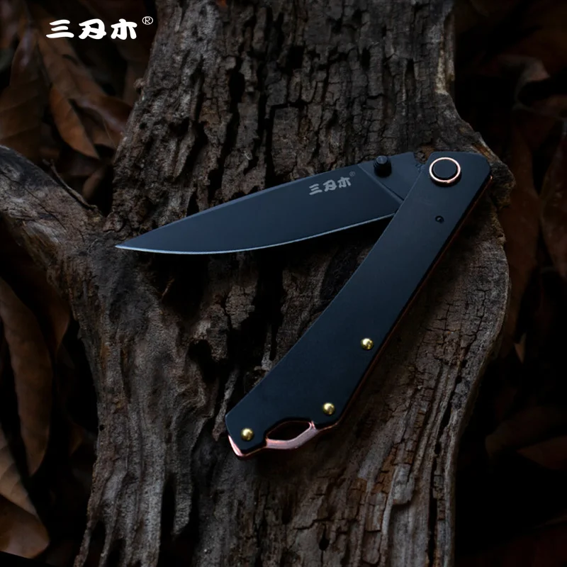 Imagem -06 - Sanrenmu-mini Outdoor Camping Faca de Sobrevivência Punho de Tactical Light Pocket Household Fruit Folding Knife 9305 8cr13mov Aço Inoxidável