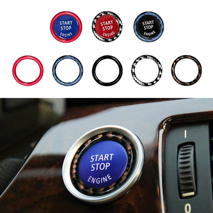 Auto Engine Start Stop Circle Ring Covers Stickers Car Styling Accessories For BMW 1 3 5 Series X5 E90 E92 E93 E60 E70 Z4 E87