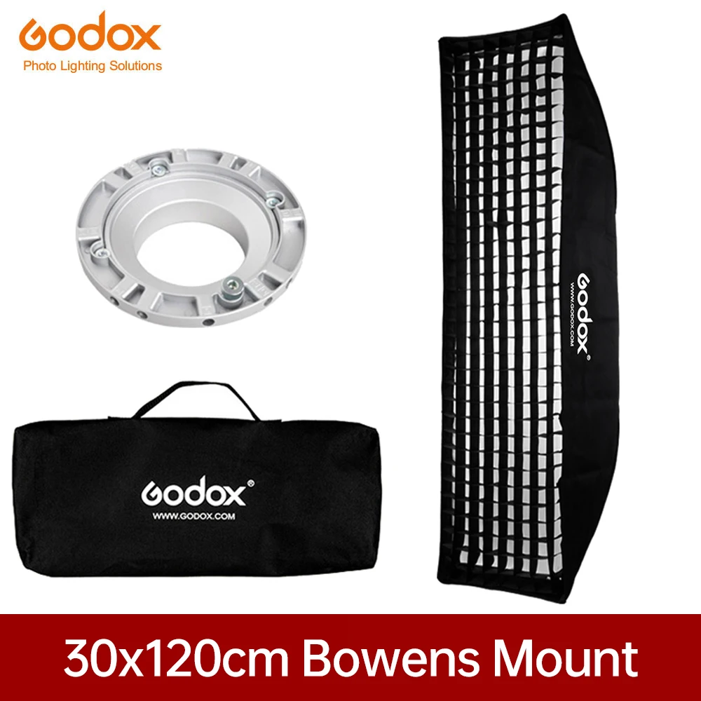 

Godox 12"x 47" 30 x 120cm Strip Honeycomb Grid Rectangular Softbox for Photo Strobe Studio Flash Softbox Bowens Mount