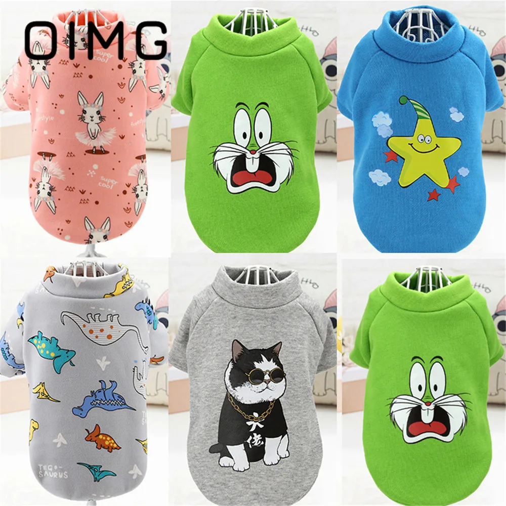 

OIMG Cartoon Print Pet T-Shirt Breathable Small Dogs Pullover Teddy Bichon Pomeranian Cute Cat Dog Clothing Summer Puppy Outfits