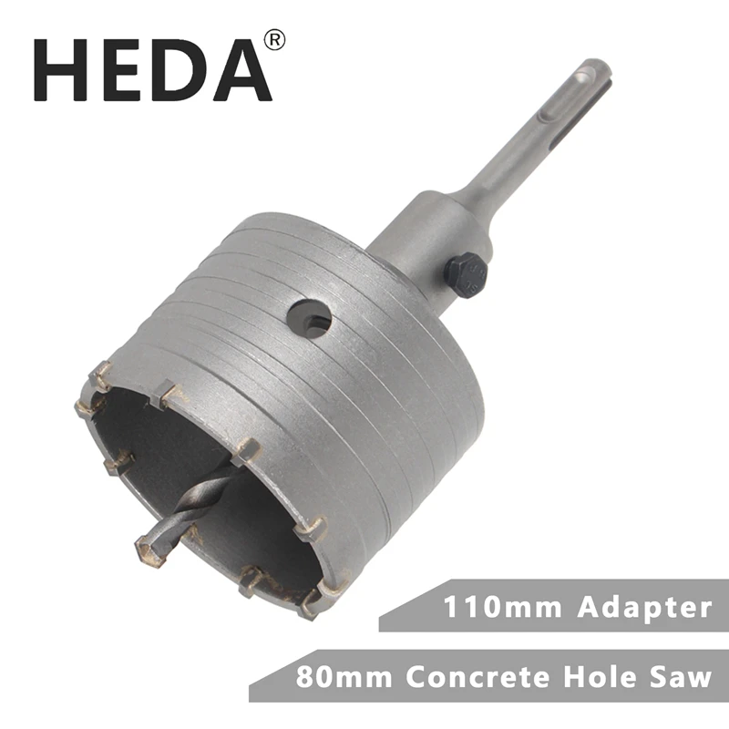 Heda 80 mm Concreto Carboneto de Tungstênio Liga Núcleo Buraco Viu Sds Mais Elétrica Oco Broca de ar Condicionado Tubo Cimento Pedra