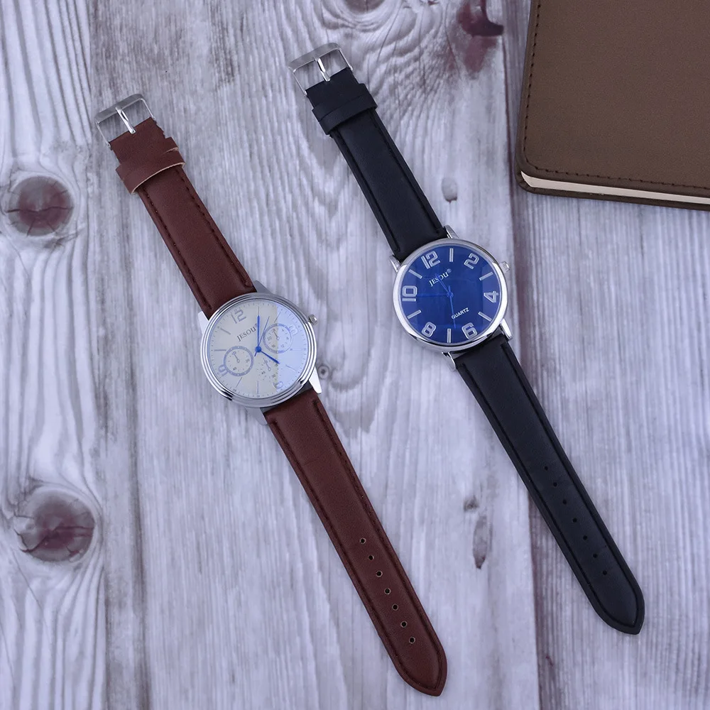 Conjunto de 6 relojes de pulsera para hombre, combinación creativa de reloj de cuarzo, gafas de sol, Rosario, llavero, bolígrafo, regalo de San