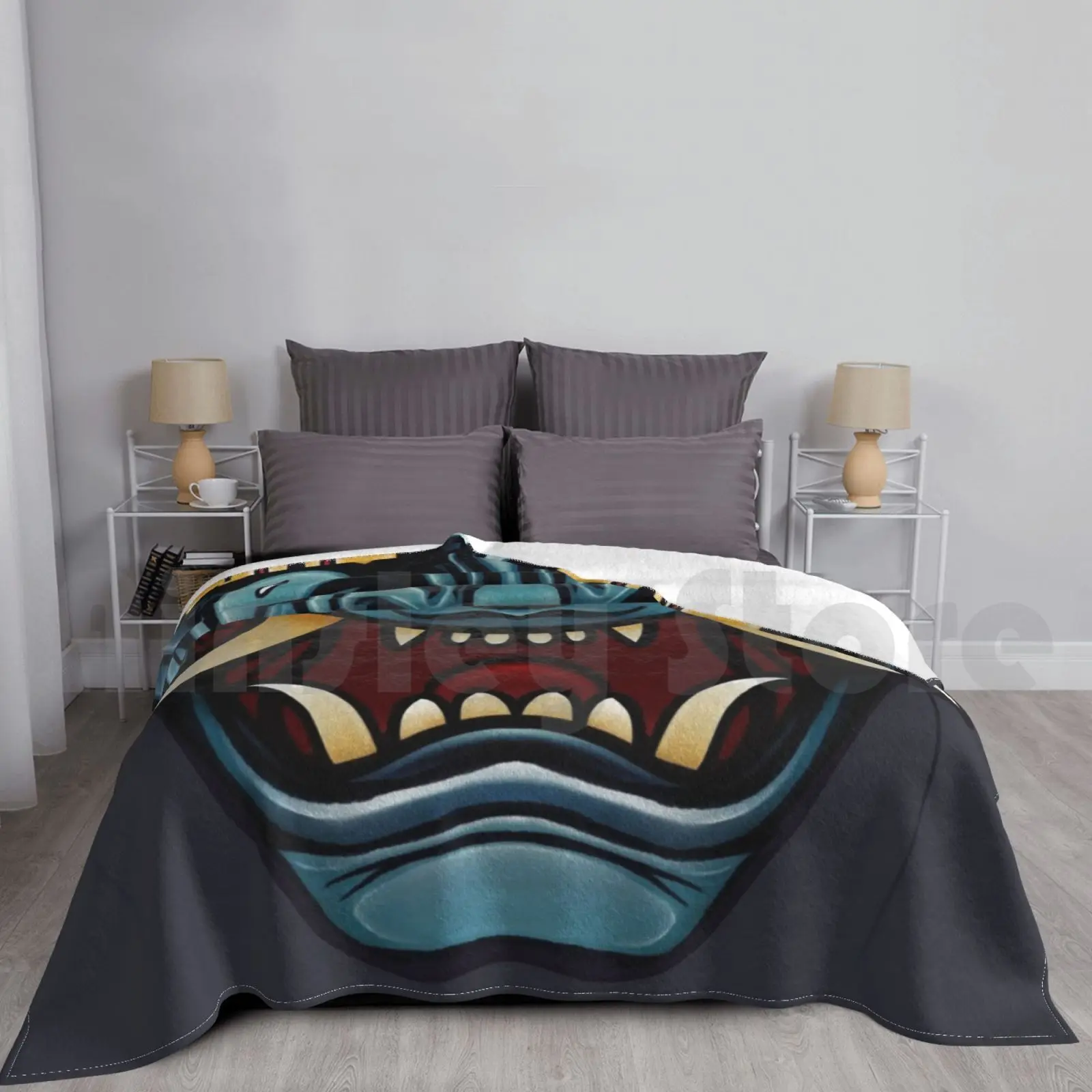 Tears Of The Hannya-Japanese Oni Blanket Fashion Custom Monomano Hannya Yokai Noh Theater Eastern Japanese