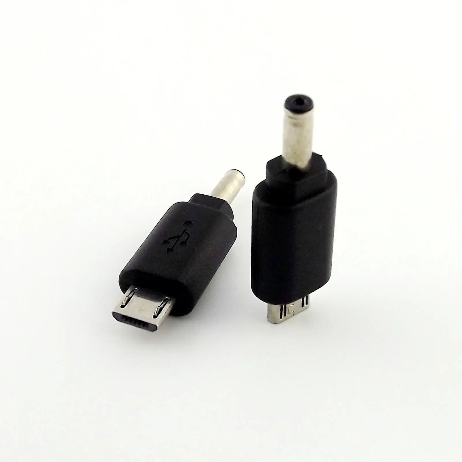 2pcs Black 3.5x 1.1mm DC Power Male Plug To Micro 5 Pin USB Male Adapter Connector