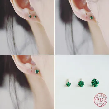 925 스털링 실버 심플 에메랄드 크리스탈 스터드 귀걸이, 가벼운 럭셔리 14k 골드 도금 웨딩 쥬얼리, 여자 친구 선물 Best5 925 스털링 실버 심플 에메랄드 크리스탈 스터드 귀걸이, 가벼운 럭셔리 14k 골드 도금 웨딩 쥬얼리, 여자 친구 선물 Best5