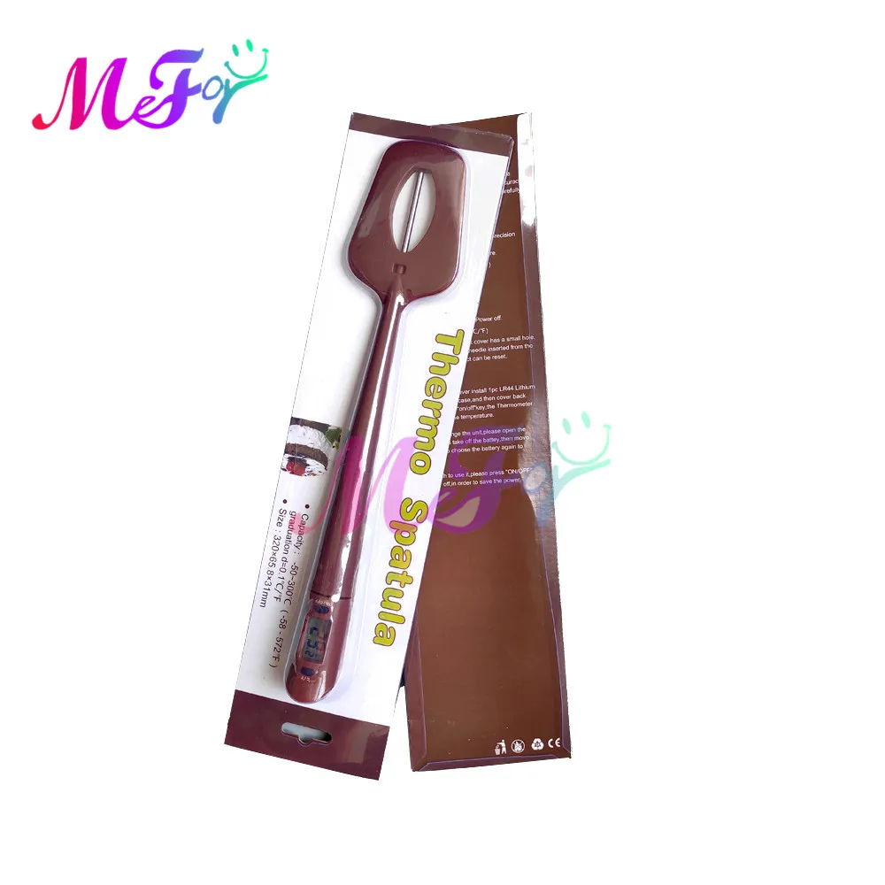 Thìa Nhiệt Kế Nướng Nấu Kẹo Chocolate Đồng Hồ Đo Nhiệt Độ Bếp Silicone Kem Bơ Bánh Thìa Đũa Nướng Dụng Cụ