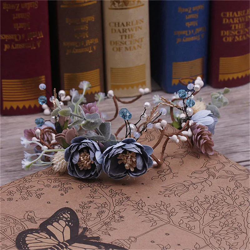 CC Hairband Headband Crown Tiara 100% Handmade Wedding Hair Accessories For Women Bridal Bridesmaids Engagement Beach Gift 2826