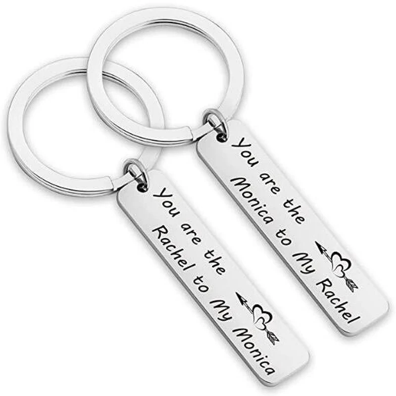 2pcs You are The Monica to My Rachel Merchandise Keychain Gift for Best Friend Funny TV Show Birthday Wedding Chrismas Keyring