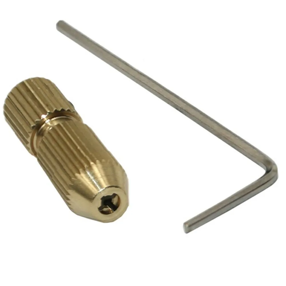 2.3mm Brass 2.35mm Drill Chuck Electric Motor Shaft Clamp Fixture Chuck 0.8mm-1.5mm Drill Bit With Small Wrench