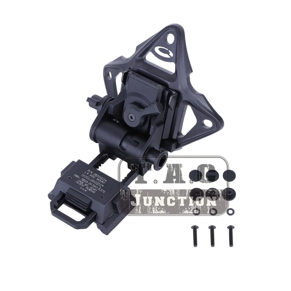 Wilcox Style L4 G24 Aluminum Night Vision Stand Kit Metal Style Breakaway MICH ACH Helmet NVG Mount + Shroud Set Goggle Mount BK