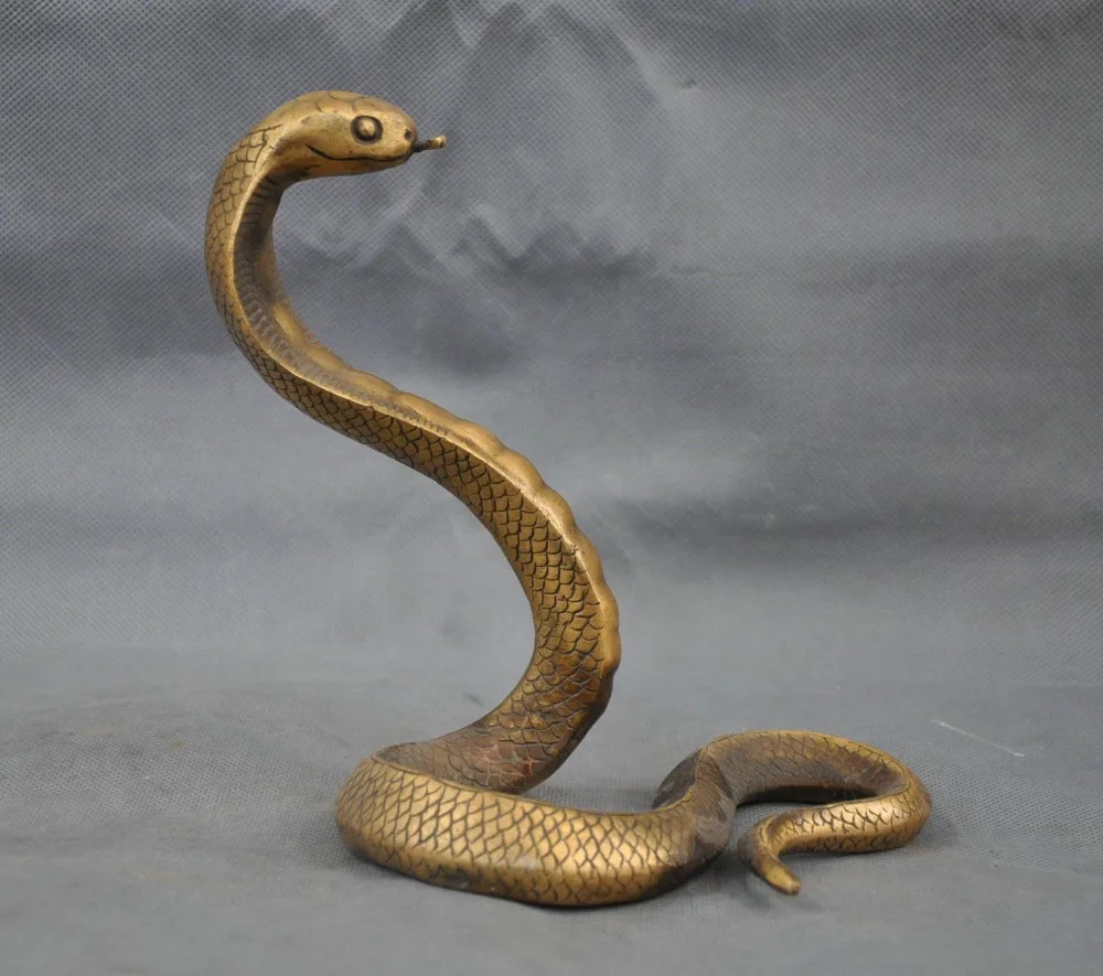 

[Artware] Handmade Brass Bronze Statue Lucky Cobra Sculpture Collection Ornaments Crafts