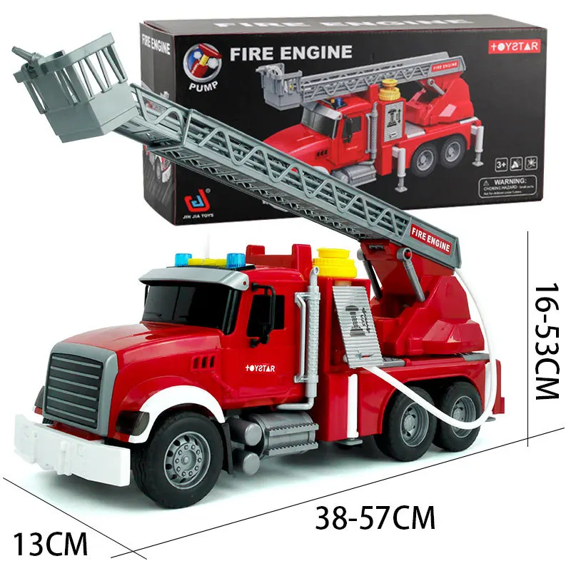 Children\'s inertial sound and light spray water ladder mixing rescue crane fire truck simulation engineering vehicle boy toy