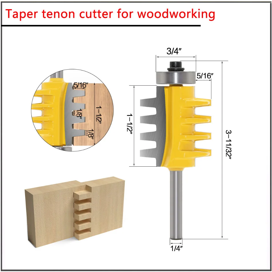 6mm 8mm Shank aper tenon and tenon cutter splicing finger joint cutter engraving machine woodworking milling cutter