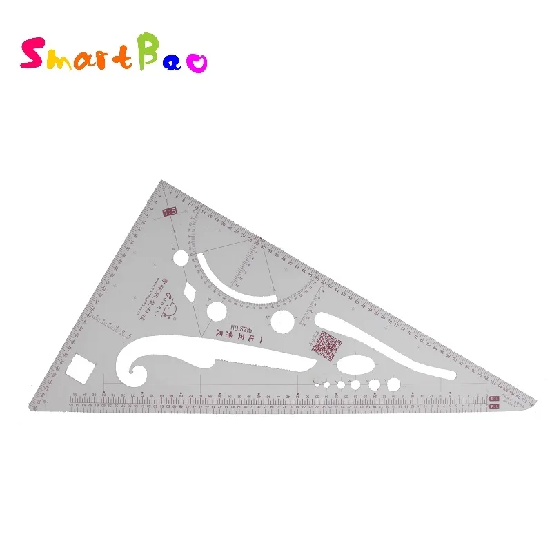 1/5 Multi-function Clothes Ruler 1:3 1:4 1:5 Proportion Triangular Scale Ruler for Clothing Measure Grading Essential Tool