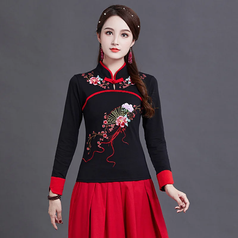 New elegant vintage Women Chinese Traditional Cotton Linen Blouse New Classic Shirt Tang Clothing Tops V1448