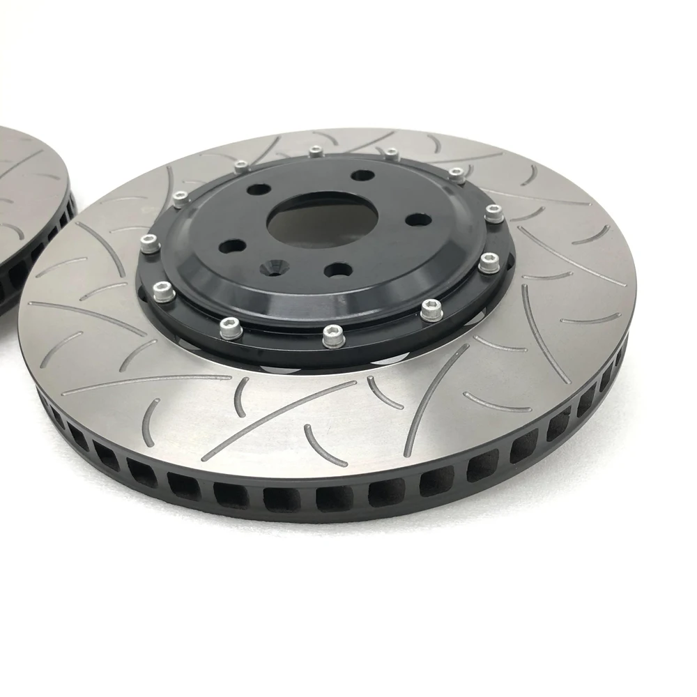 performance car brake disc 2pcs type gray center Dragon slots disc 370*36mm D70mm for VW