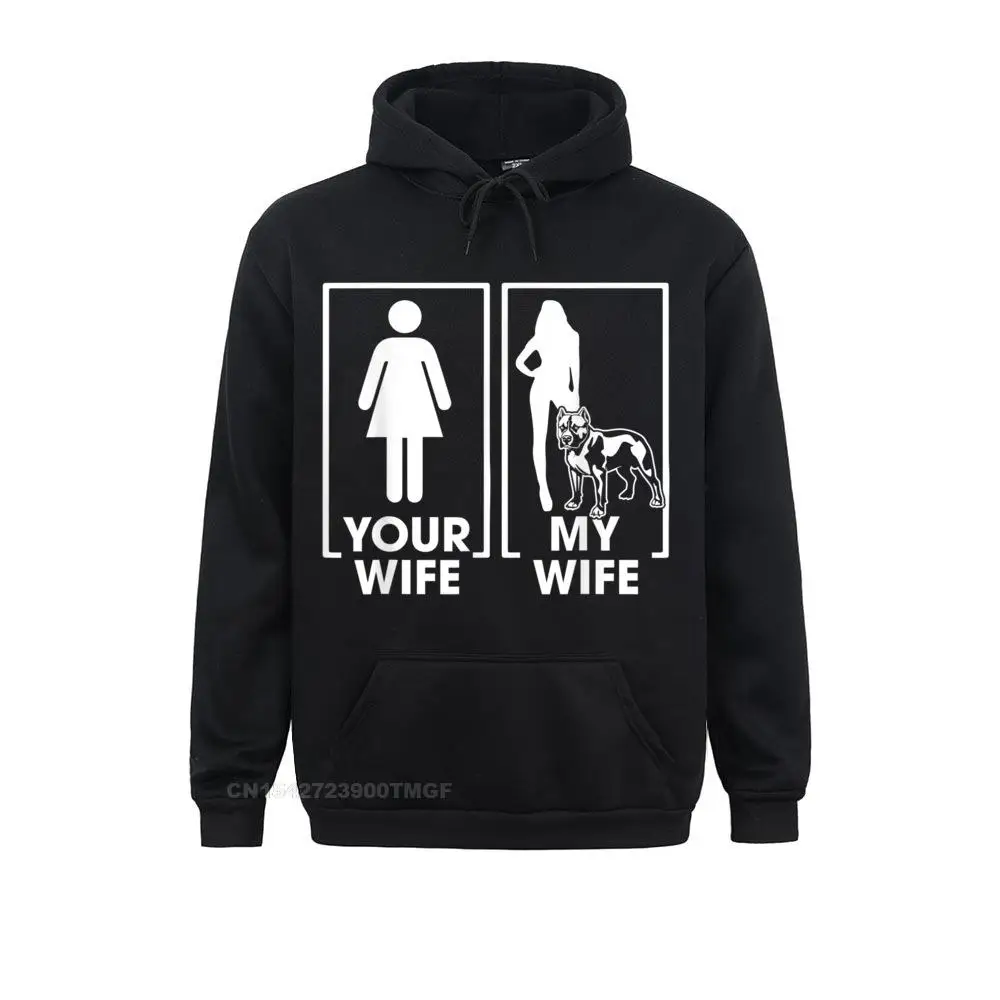 Prevalent Man Sweatshirts Your Wife My Wife Pitbull Shirt Funny Pitbull Lover Shirt Hoodies Long Sleeve Sportswears Simple Style