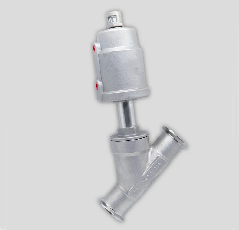 1/2" 3/4" 1" Zoll 304 Edelstahl Pneumatisches Schnellmontage-Winkelventil 16bar Winkelventil mit PTFE-Dichtung – Detail 3