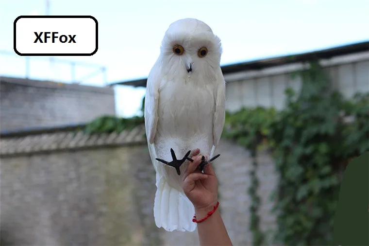 

big new real life white owl model foam&feather cute owl bird gift about 45cm xf2621