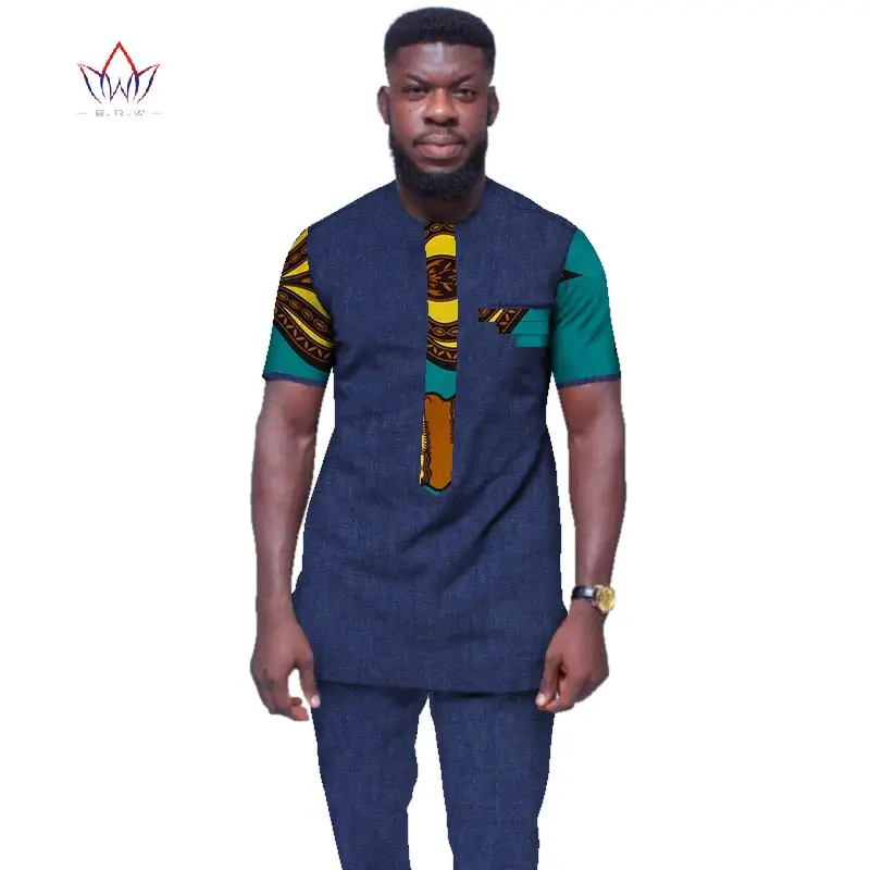 

Stock Size Low Price Mens African Clothing Plus Size 6XL African Clothes o-neck Mens Clothing for Men 2 Pieces WYN439