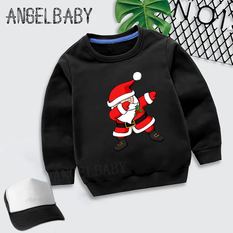 

Boys Girls Sweatshirt Kids Merry Christmas Dabbing Santa Pattern Cartoon Hoodies Children Autumn Tops Cotton Clothes,KYT5112