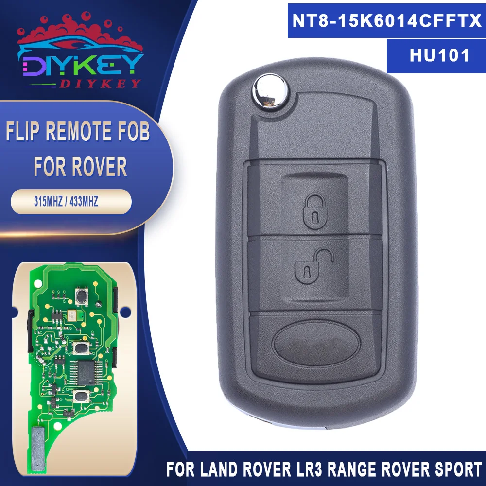 

DIYKEY 315MHz /433MHz ID46 PCF7941 Chip For Range Rover Sport Land Rover Discovery 3 LR3 Flip Car Key Remote Control Fob