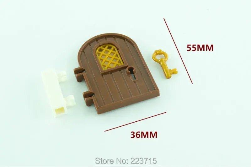 *Wooden door 1x4x6 w. window sets* 2sets YI19  DIY enlighten block brick part No.64390 Compatible With Other Assembles Particles